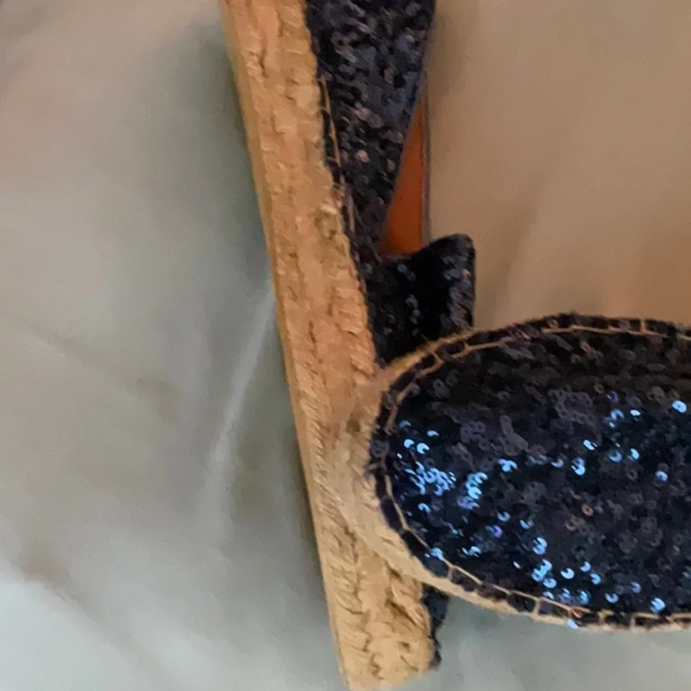 NEW Royal blue sequin espadrille shoes from Italy size 9 GORGEOUS
